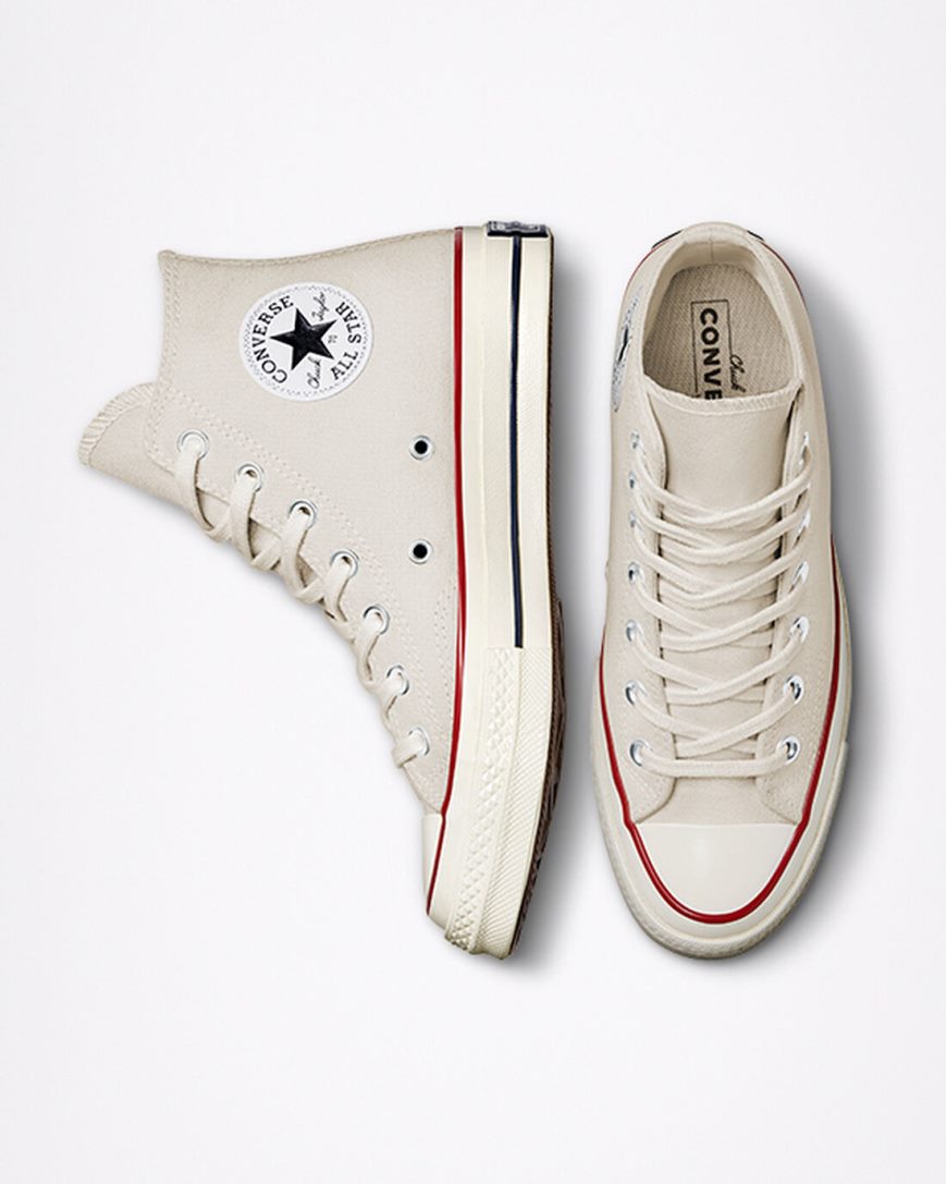 Tenisi Inalti Dama Converse Chuck 70 Vintage Panza Bej Rosii Inchis | RO HK13Q0678